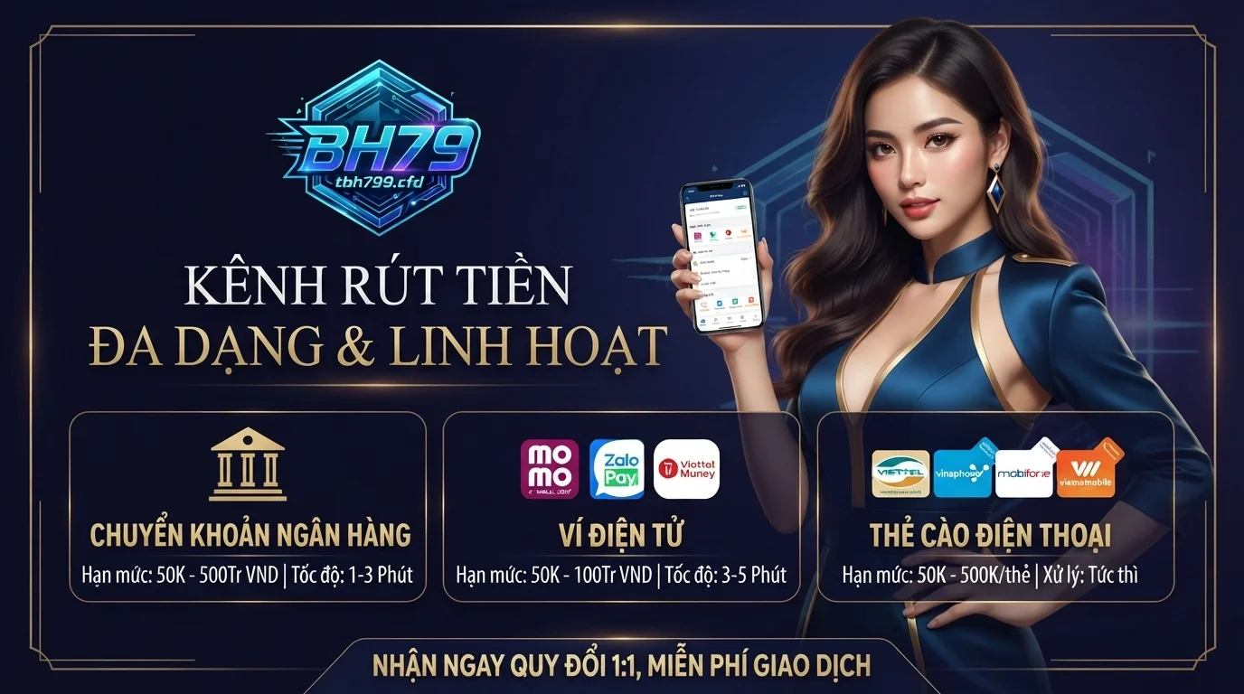 Đa dạng kênh rút tiền linh hoạt theo nhu cầu